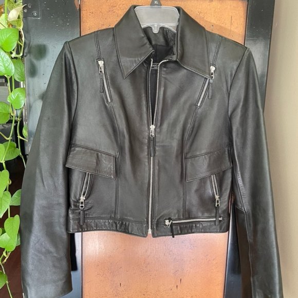 Manigance Paris Jackets & Blazers - Manigance Paris Black Leather Moto Jacket sz 40 US M